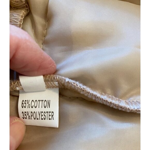 Unbranded Beige Quilted Jacket L Full Zip Closure Pockets Elastic Back Hem Retro - Picture 4 of 16